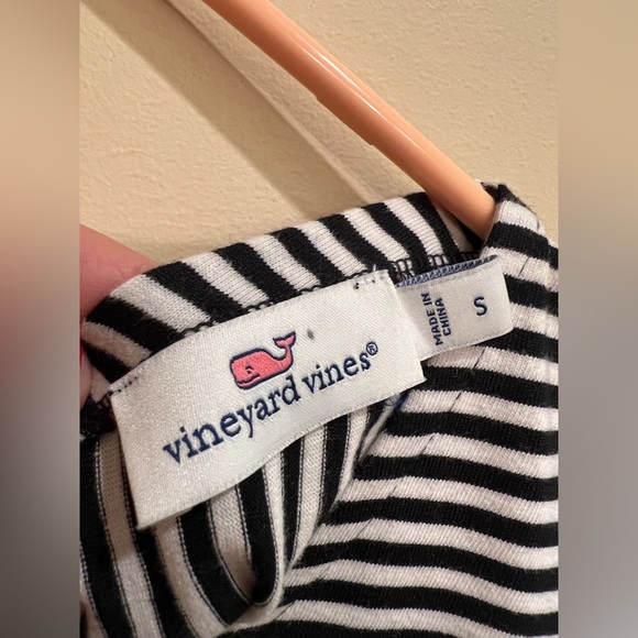 Vineyard Vines black/white striped top. S - Picture 3 of 7